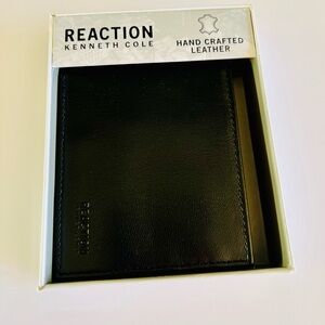 Kenneth Cole Reaction Black Leather Card Holder Wallet